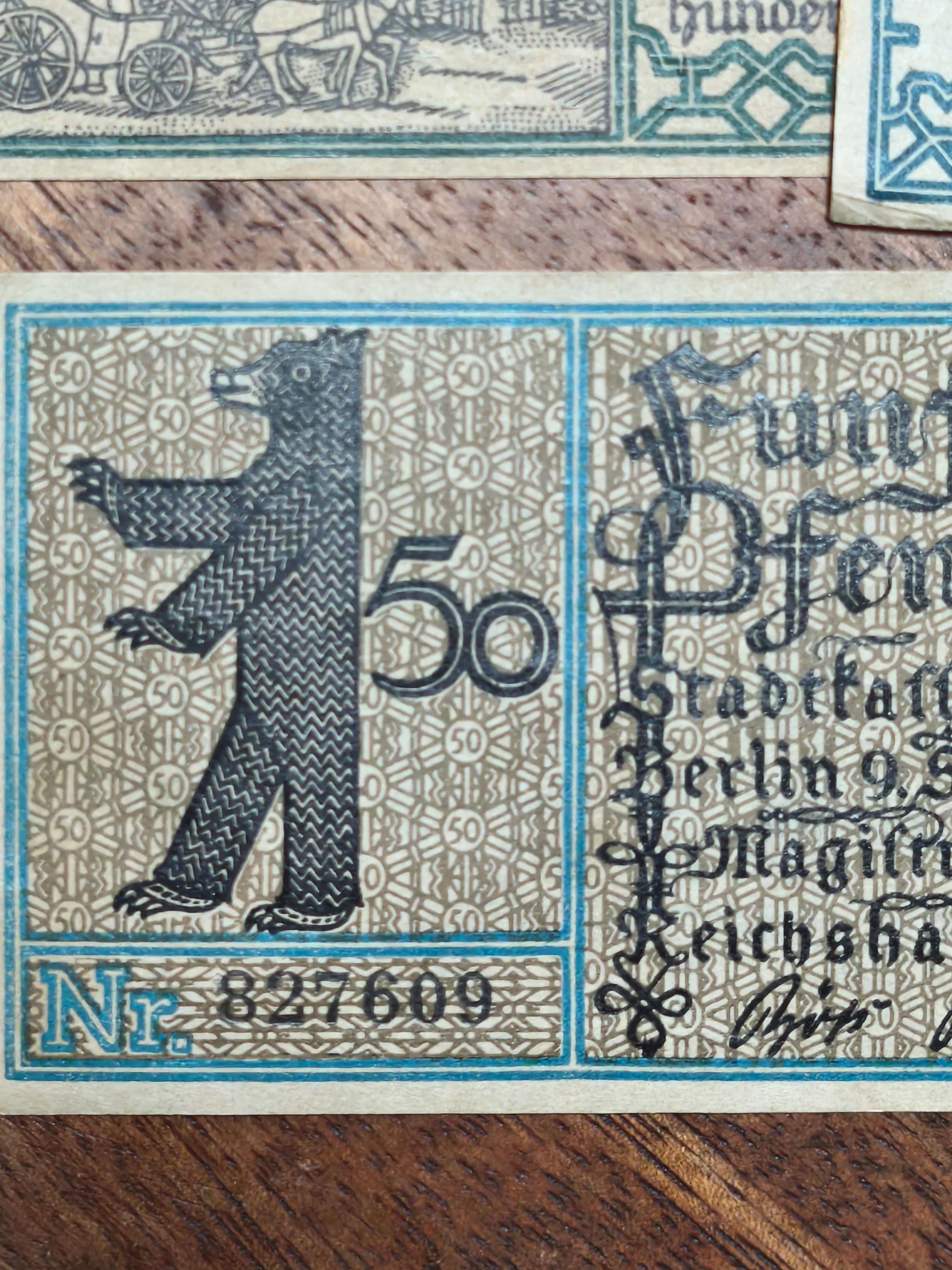 1921 German Weimar Republic Berlin Emergency Currency 50 German Pfennigs - Image 4