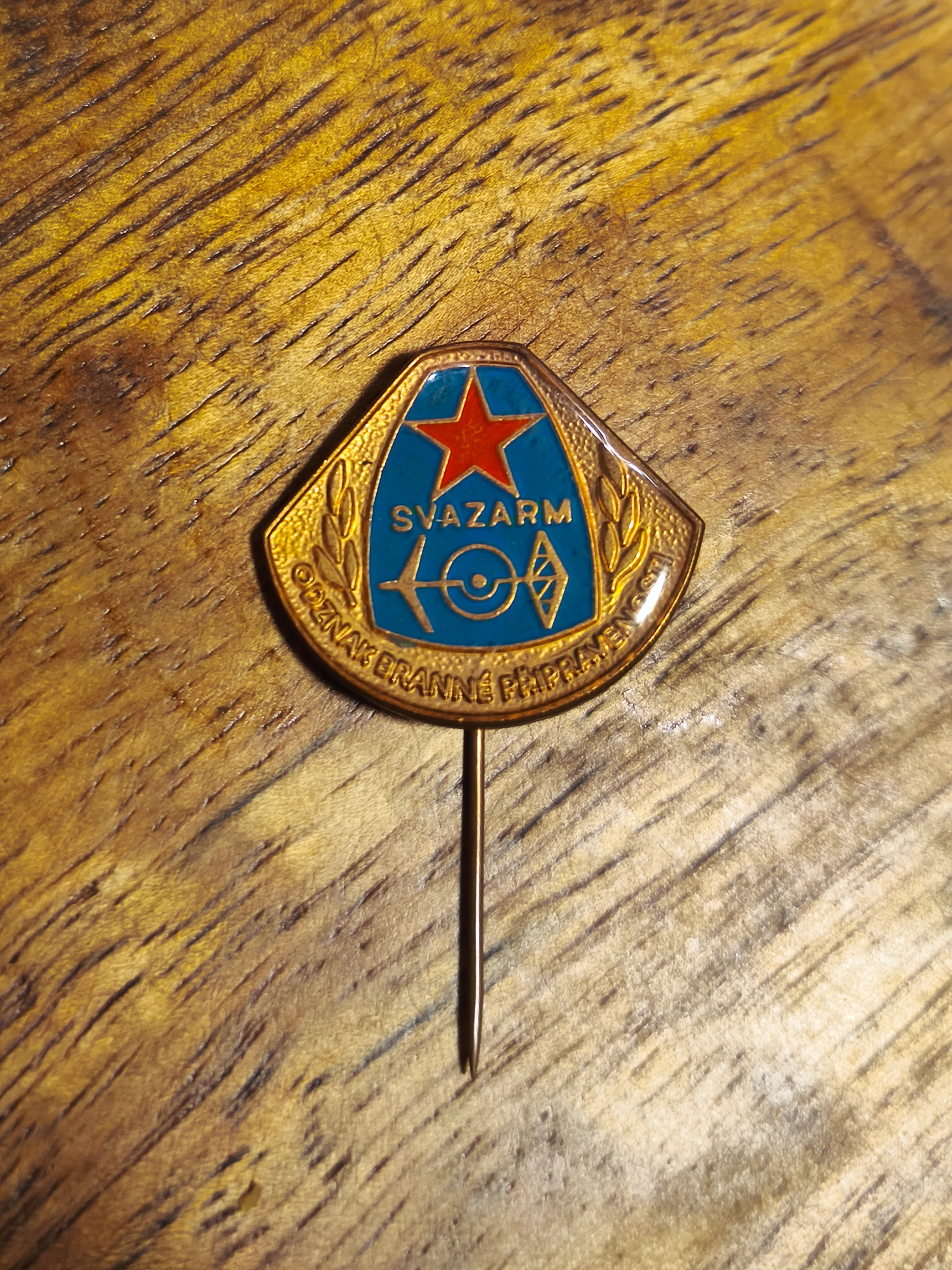 CSSR Czechoslovakian SVAZARM Air Defence Pin - Image 2