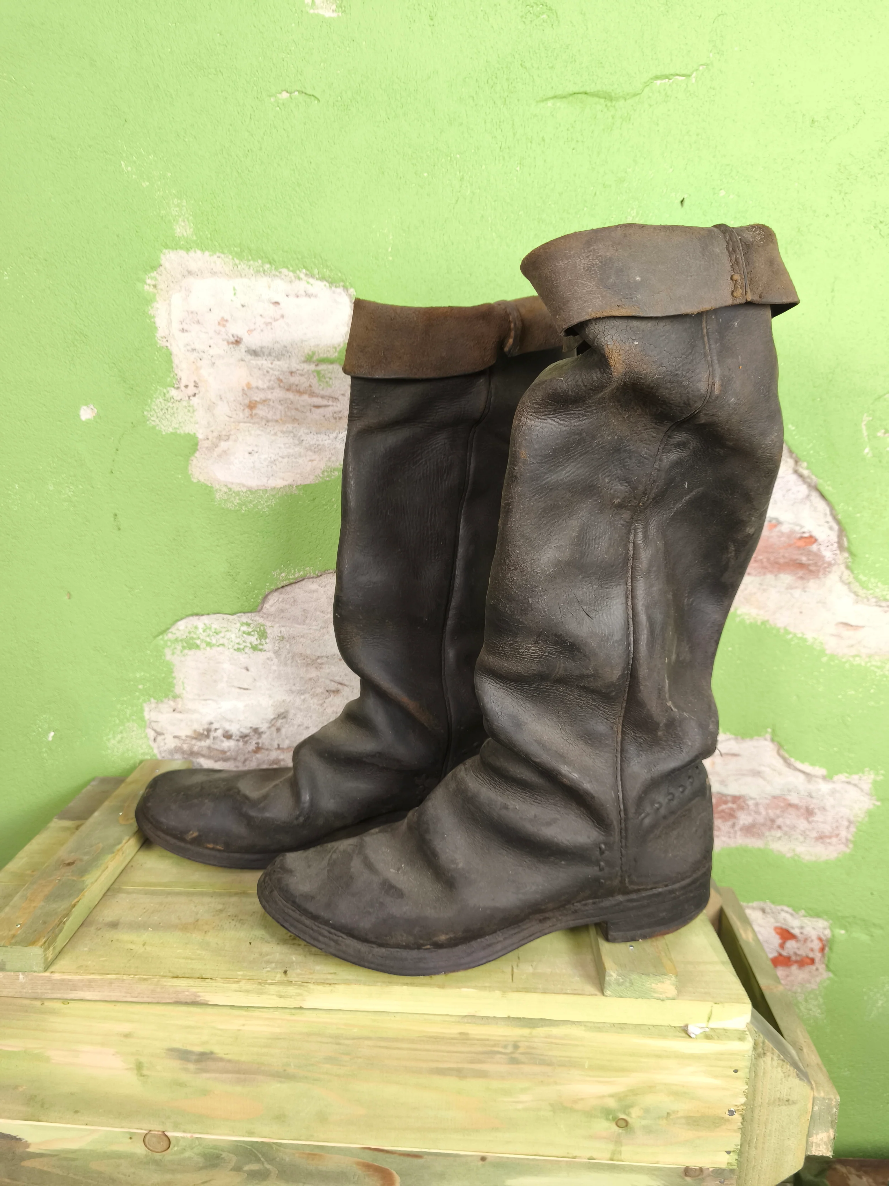Early Soviet High Leather Boots