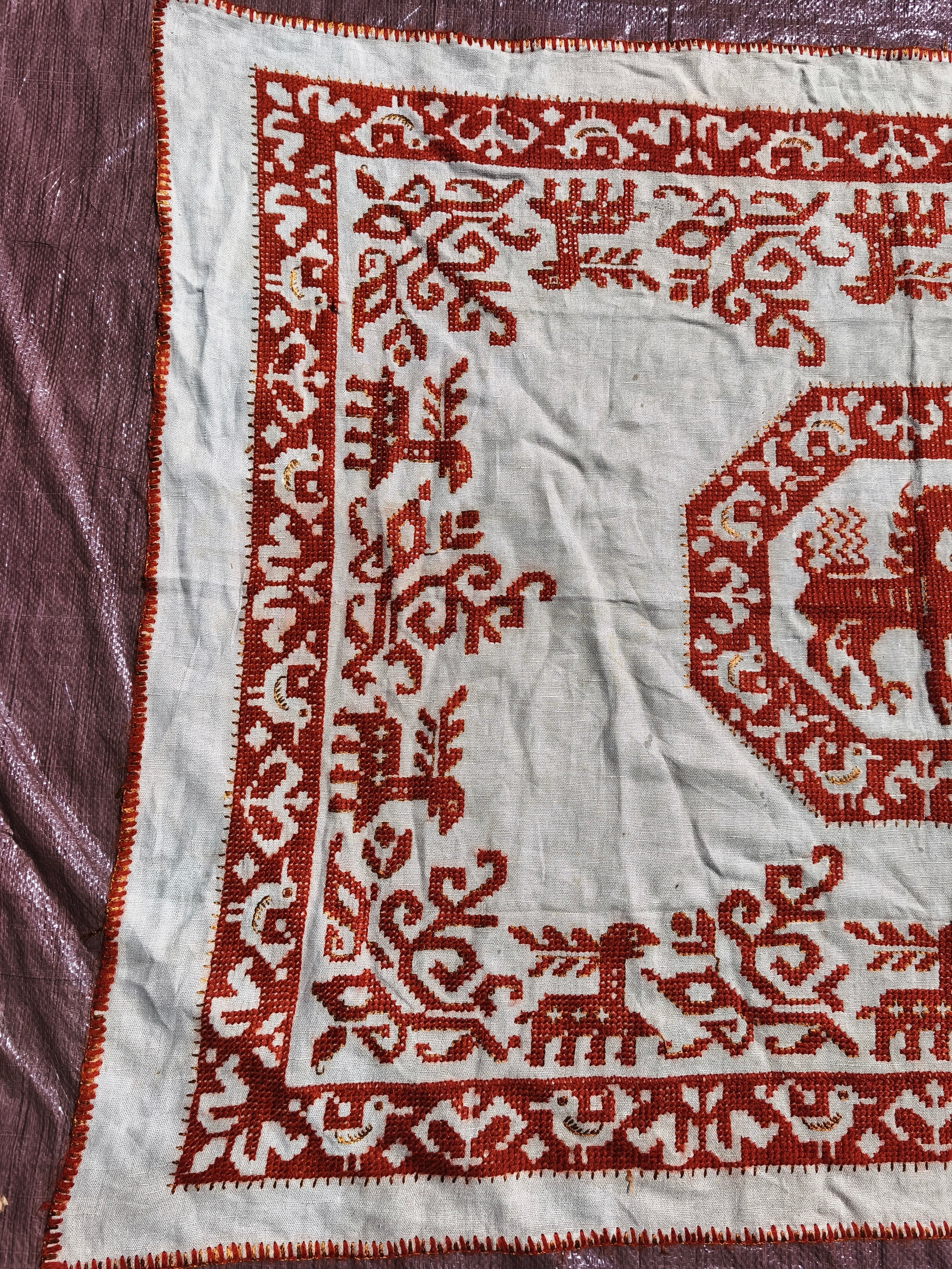 Uzbekistan Handmade Kilim "Kazach'' 160x125cm / 63''x49'' - Image 3