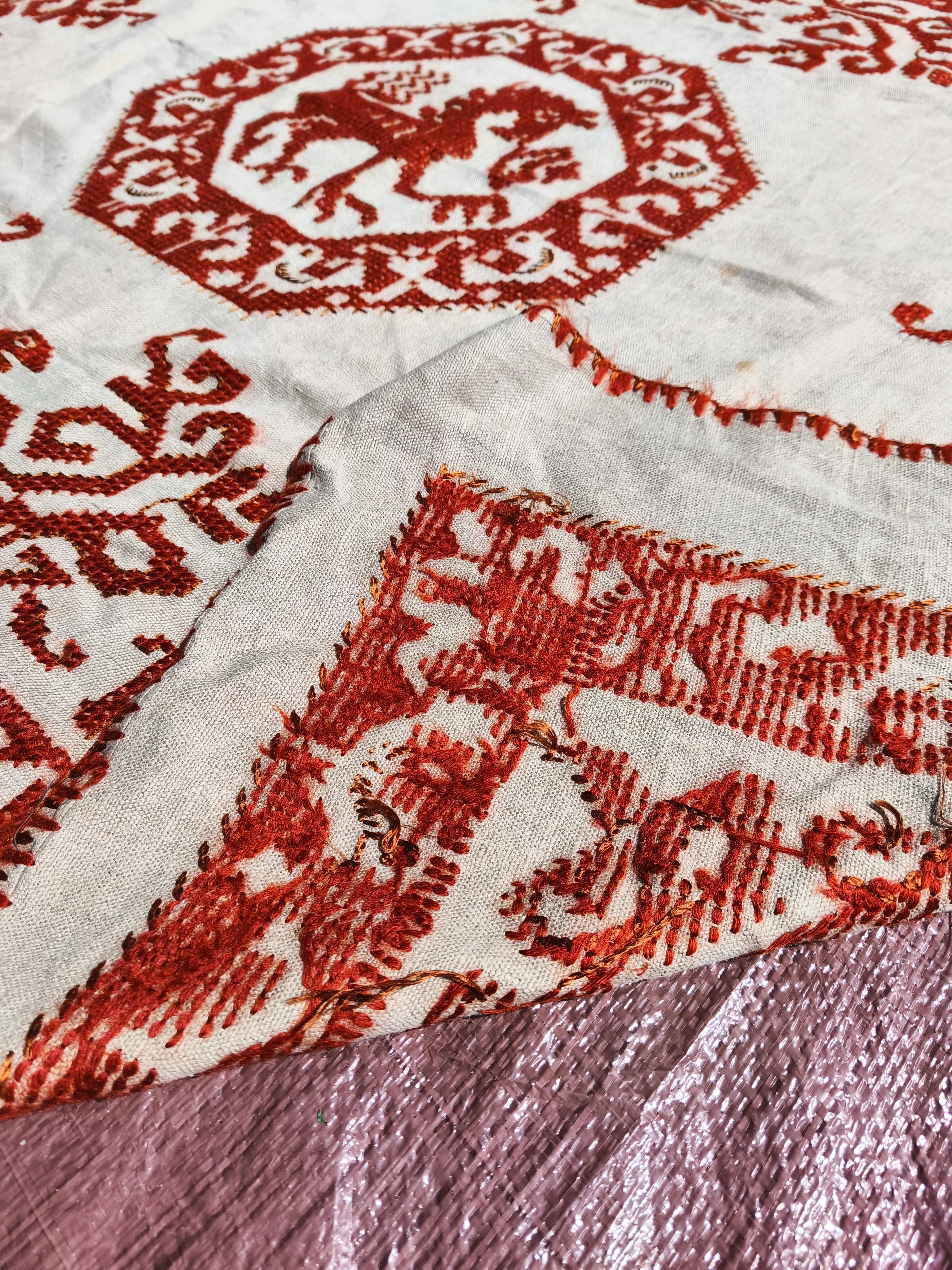 Uzbekistan Handmade Kilim "Kazach'' 160x125cm / 63''x49'' - Image 9
