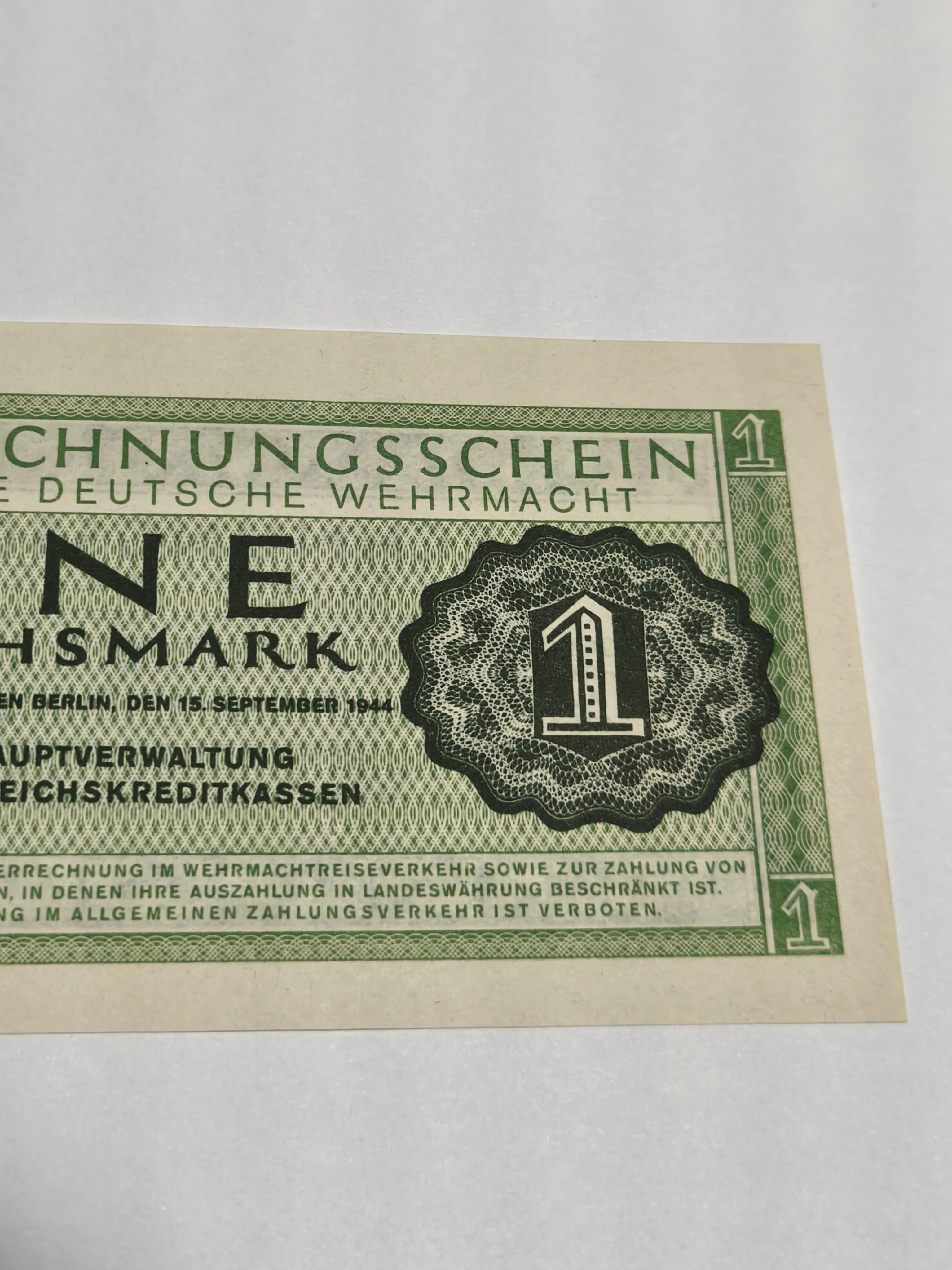 Third Reich 1 Wehrmacht  Reichsmark 1944 - Image 3
