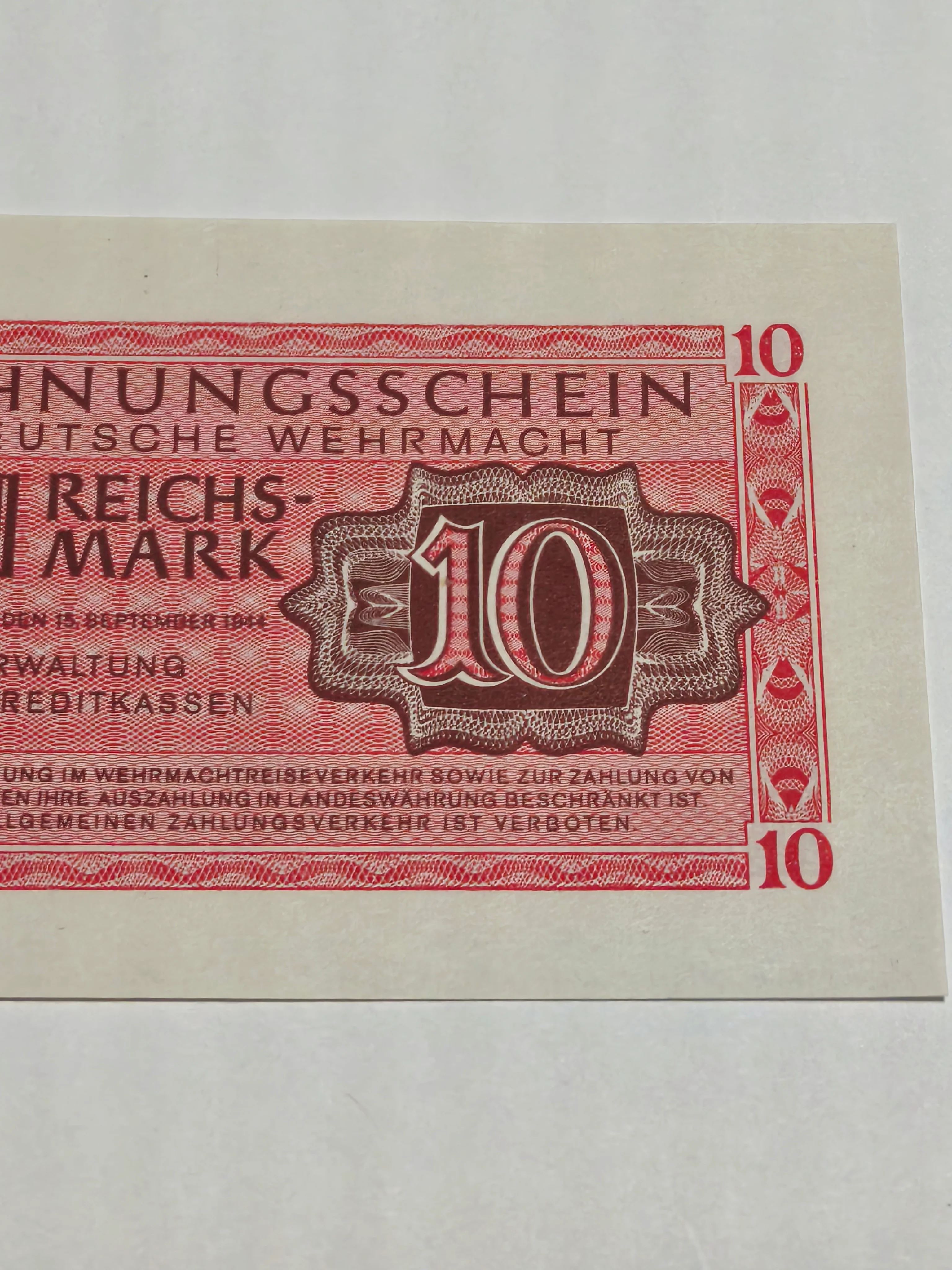 Third Reich 10 Wehrmacht Reichsmark 1944 - Image 4