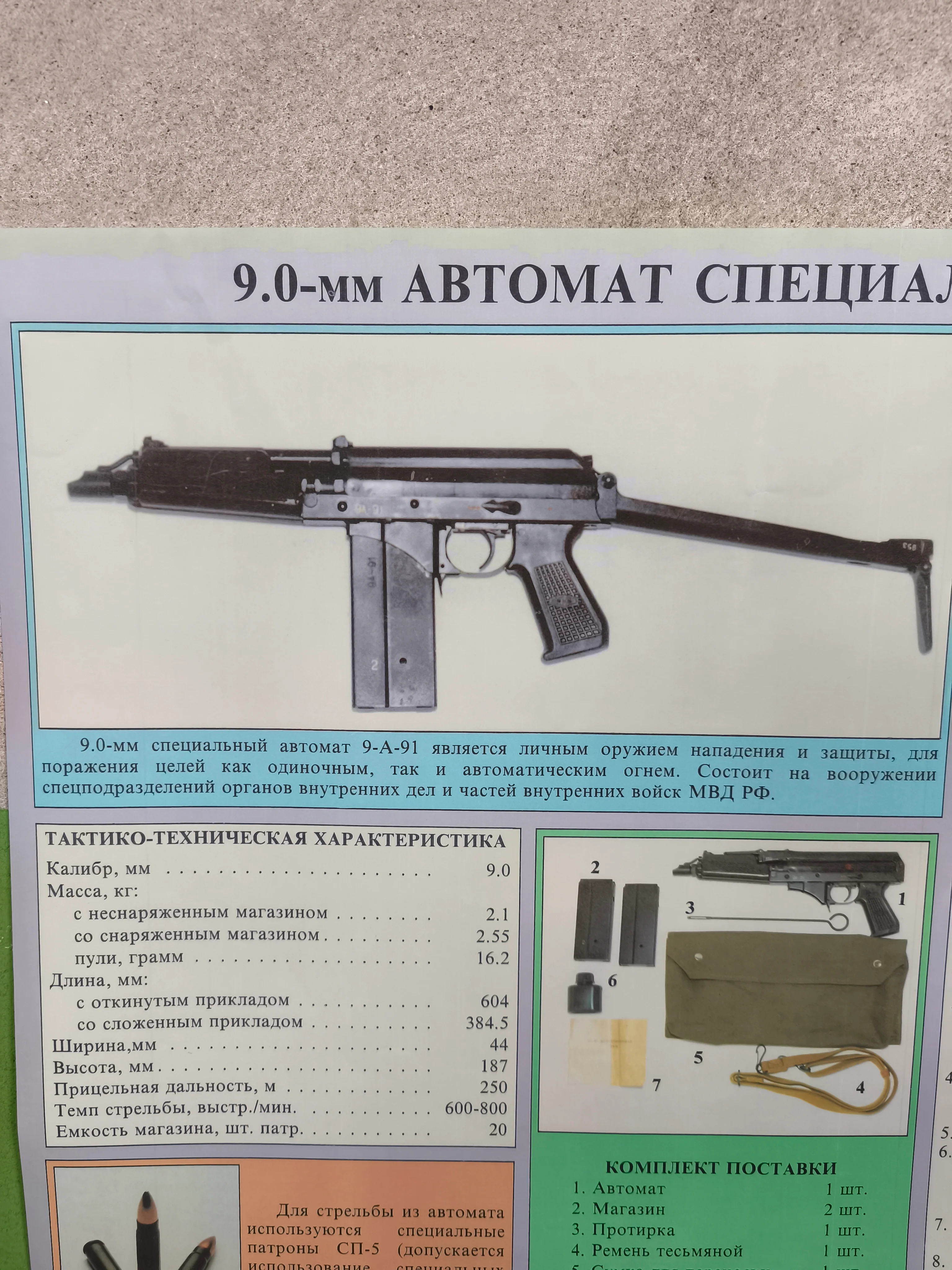 Poster Spetsnaz 9mm 9-A-91 / 9A-91 Submachine Gun - Image 2