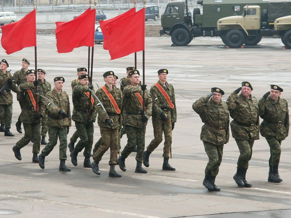 Maroon Red Russian Telnyashka β MVD Internal Troops Striped Military Shirt (OTK / GOST)β - Image 3