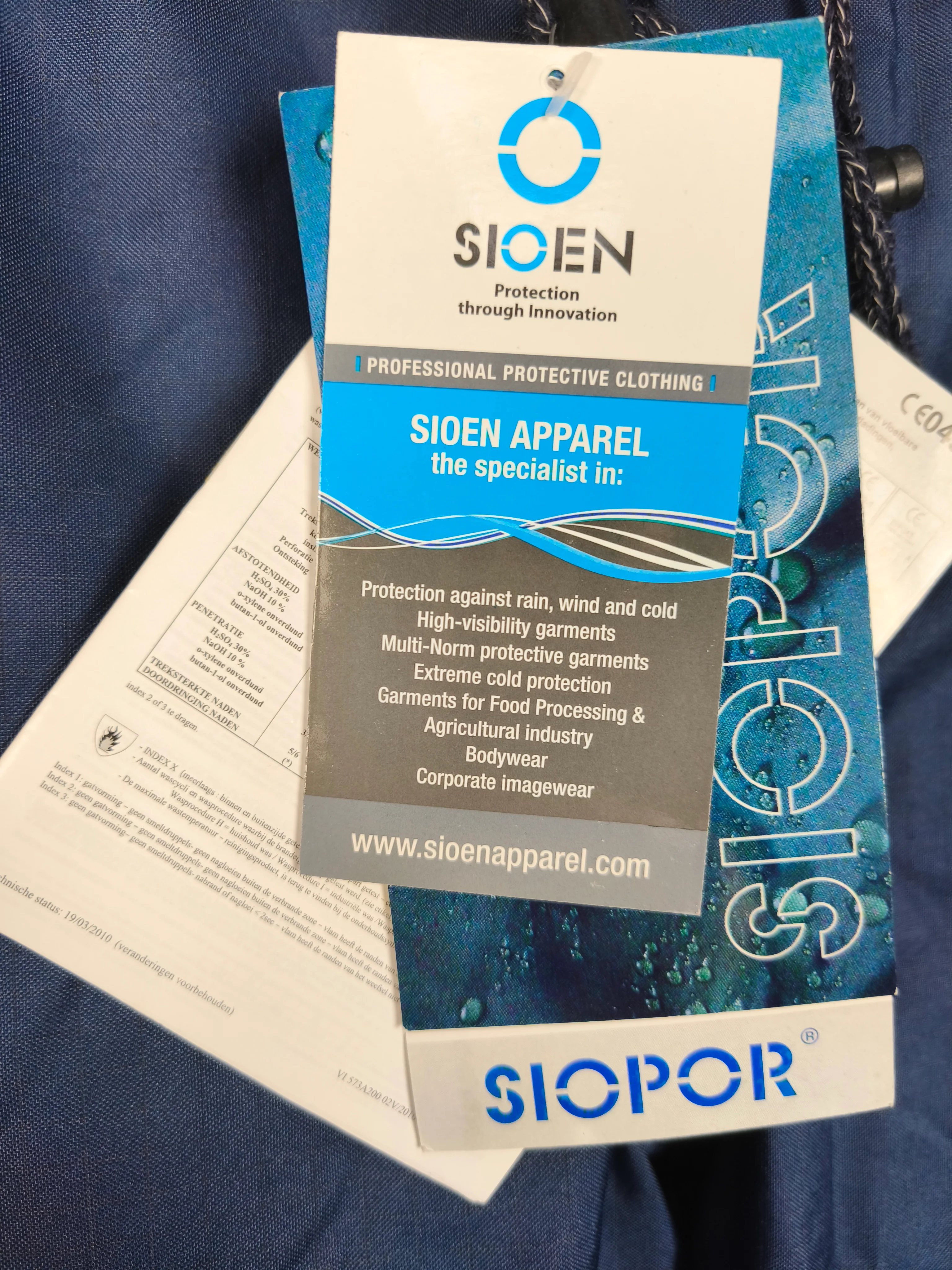 Sioen EKOFISH Flame retardant and antistatic rain pants Navy-Blue - Image 3
