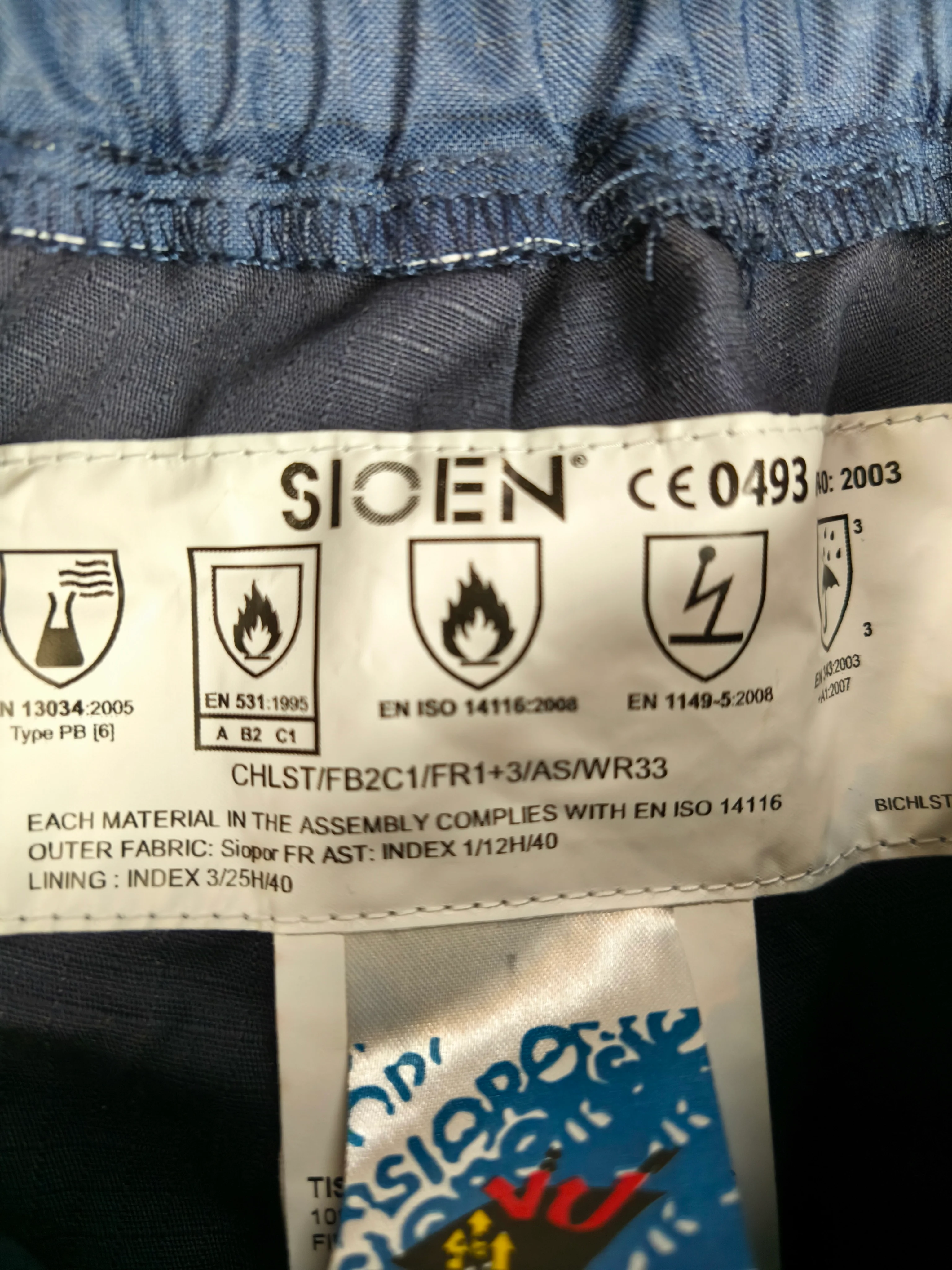Sioen EKOFISH Flame retardant and antistatic rain pants Navy-Blue - Image 7