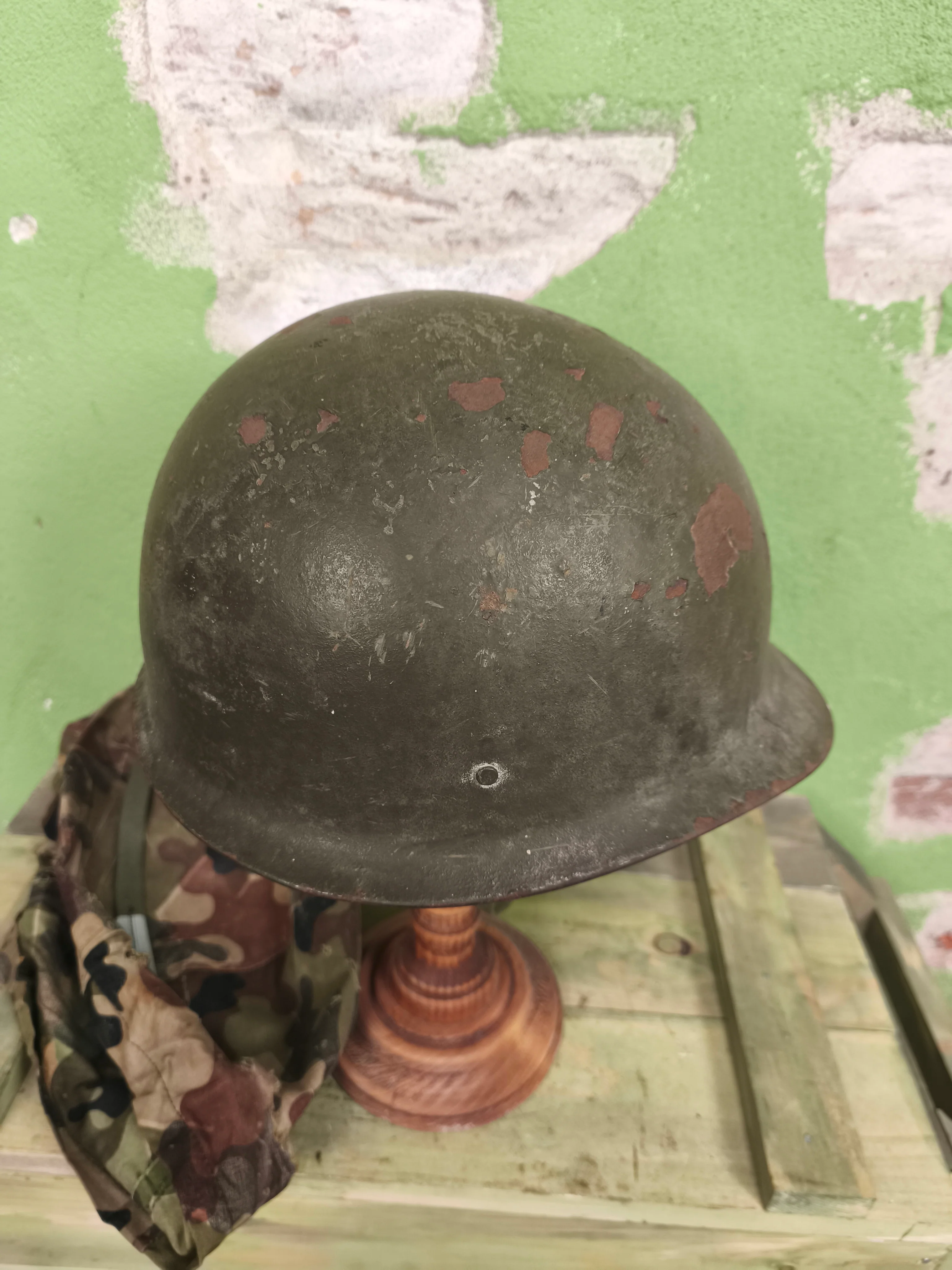 West German Bundeswehr M1 Metal Helmet + Reversible Amoeba Cover [56-58] - Image 3