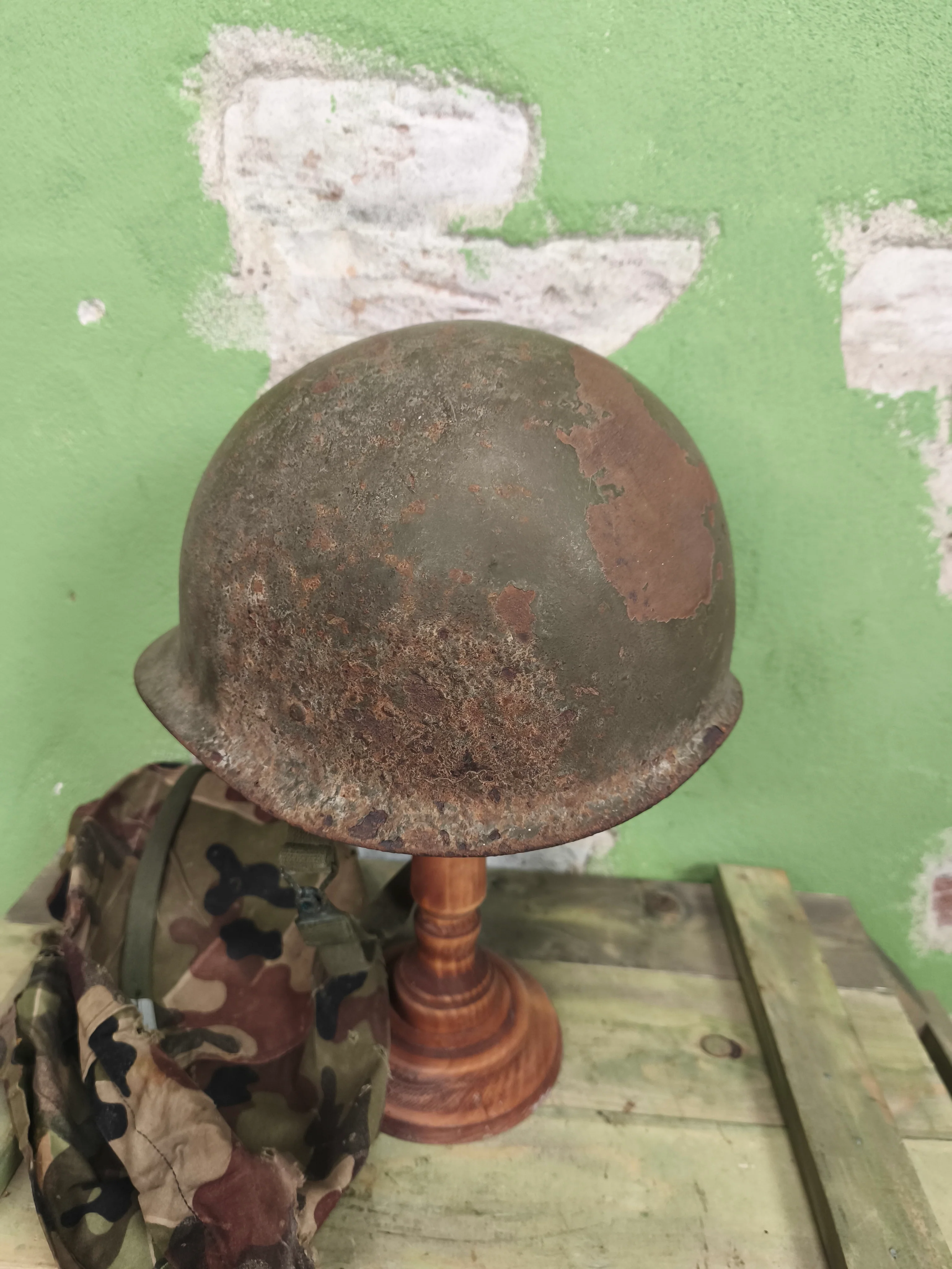 West German Bundeswehr M1 Metal Helmet + Reversible Amoeba Cover [56-58] - Image 5